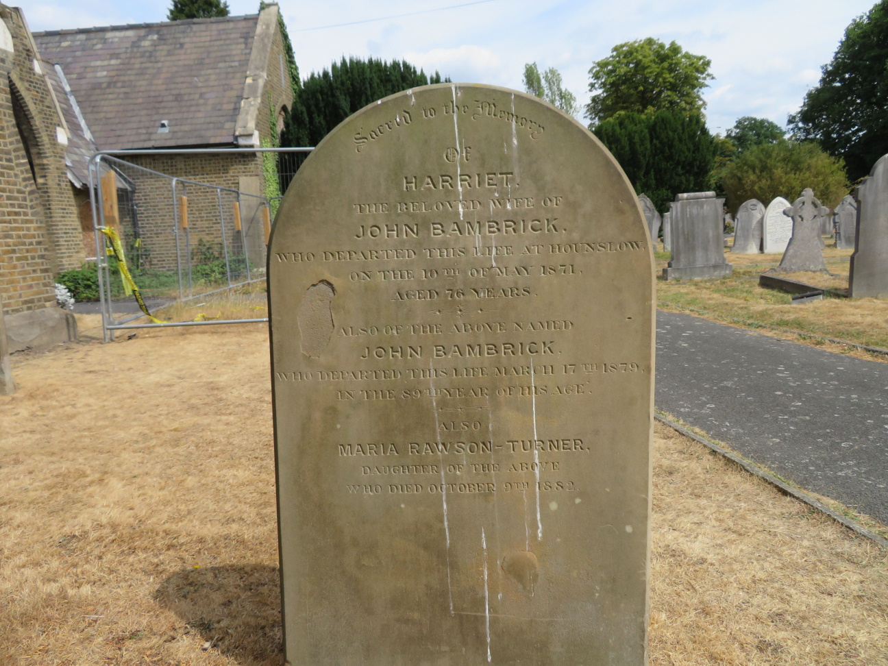 Grave of Harriet Ann Bambrick, John Thomas Bambrick and Maria Bambrick